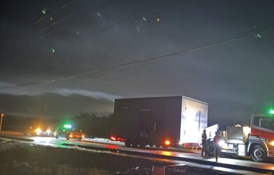 トレーラーハウスを輸送しました。熊本市～阿蘇市